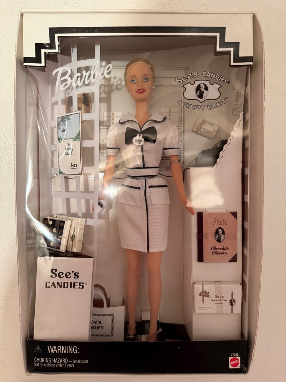 Barbie White and Black See's Candies Shop Doll